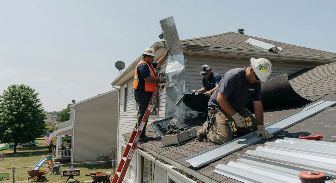 Storm Damage Metal Roof Repair in Stevensville, PA